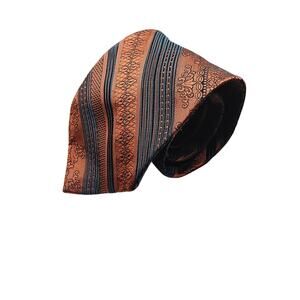 VTG 70s Colosseo‎ di Roma Striped Copper Tie
